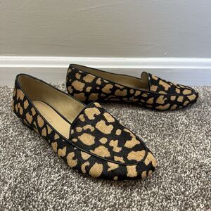 Talbots Ryan Genuine Leather Animal Print Calf Hair Loafers